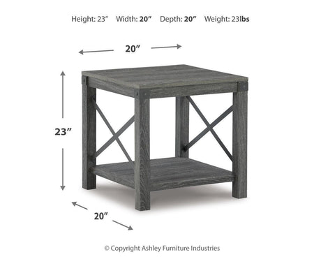 Freedan Grayish Brown End Table - Ella Furniture
