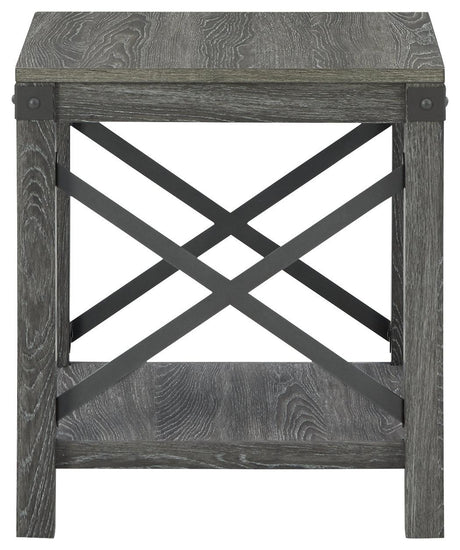 Freedan Grayish Brown End Table - Ella Furniture