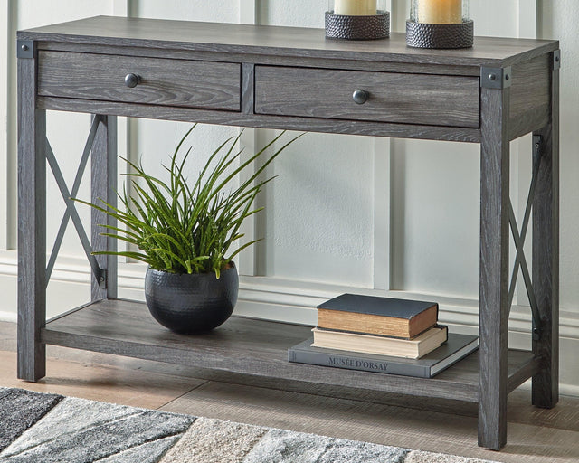 Freedan Grayish Brown Sofa/console Table - Ella Furniture