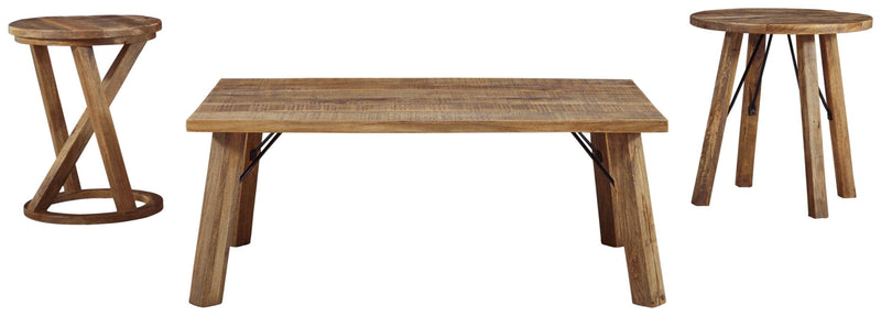 Windovi Light Brown Table (Set Of 3) - Ella Furniture