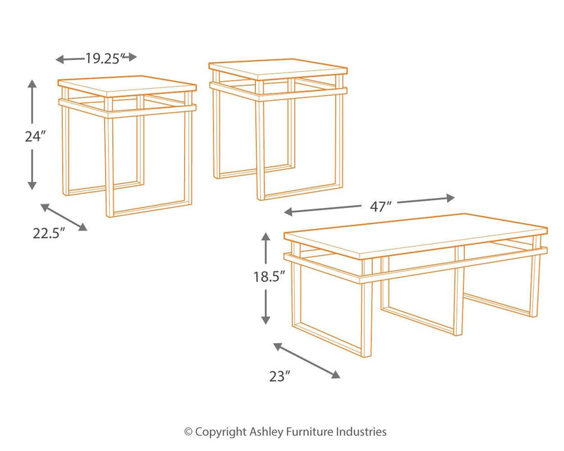 Laney Black Table (Set Of 3) - Ella Furniture