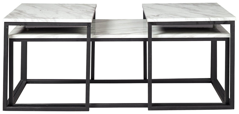 Donnesta Gray/black Table (Set Of 3)