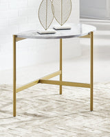 Wynora White/gold Chairside End Table - Ella Furniture