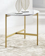 Wynora White/gold Chairside End Table - Ella Furniture