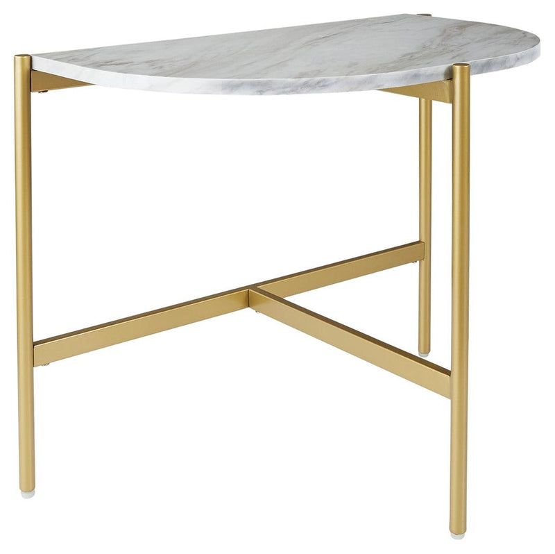 Wynora White/gold Chairside End Table - Ella Furniture