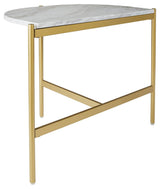 Wynora White/gold Chairside End Table - Ella Furniture