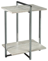 Bodalli Ivory/chrome Chairside End Table - Ella Furniture