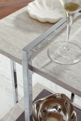 Bodalli Ivory/chrome Chairside End Table - Ella Furniture