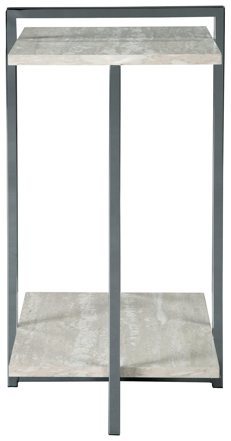 Bodalli Ivory/chrome Chairside End Table