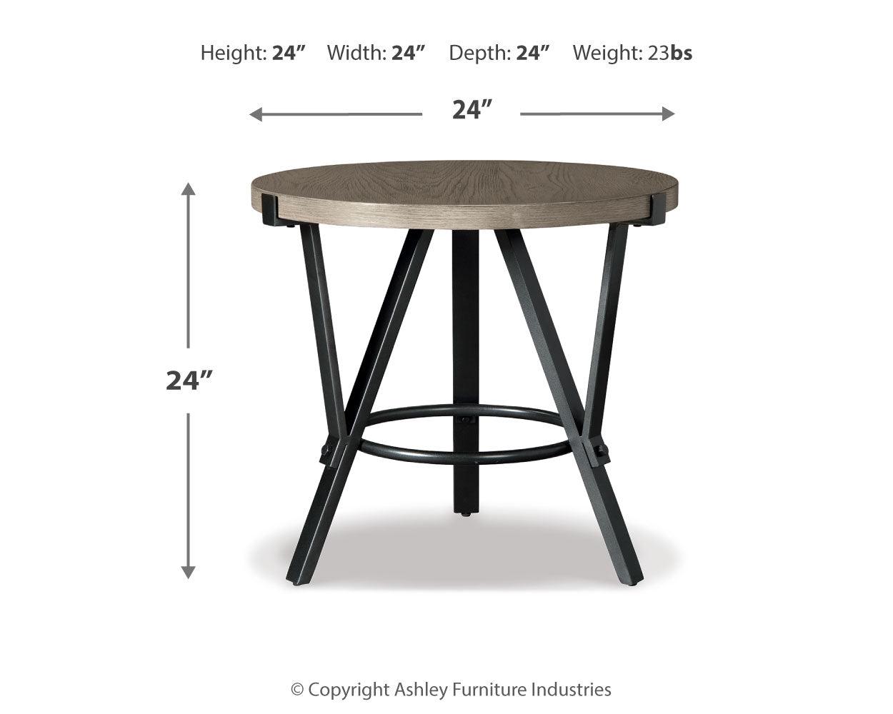 Zontini Light Brown End Table - Ella Furniture