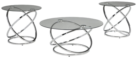 Hollynyx table set viewed from above showing round glass surfaces