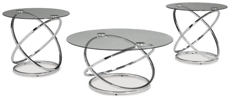 Side view of Hollynyx coffee table showing chrome metal base