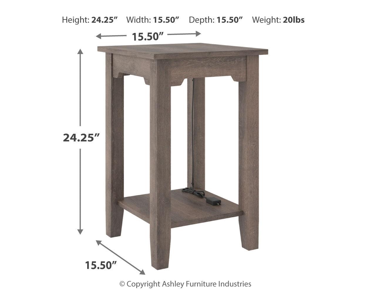 Arlenbry Gray Chairside End Table - Ella Furniture