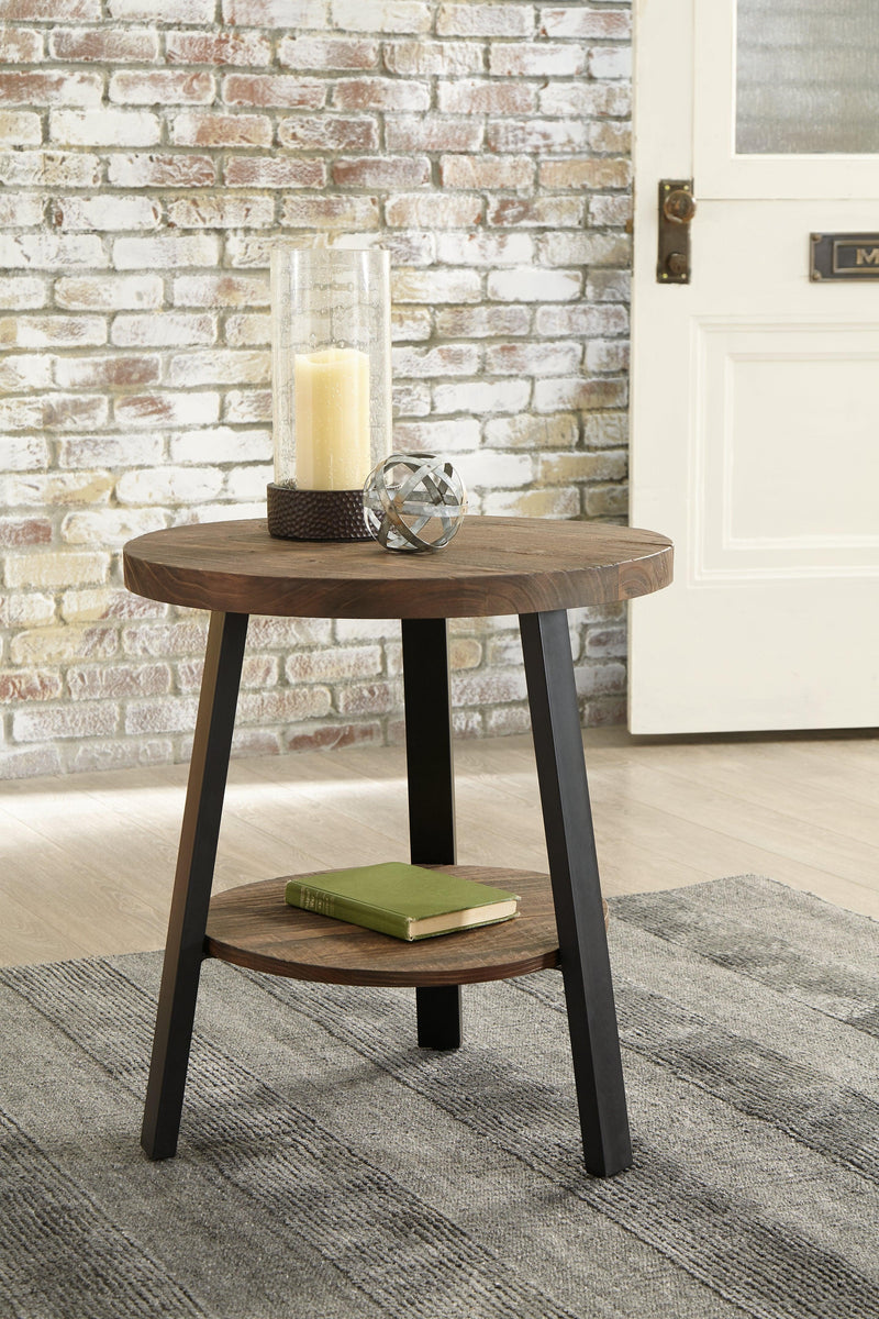 Chanzen Brown/Black Coffee Table With 2 End Tables - Ella Furniture