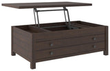 Camiburg Warm Brown Coffee Table With Lift Top - Ella Furniture