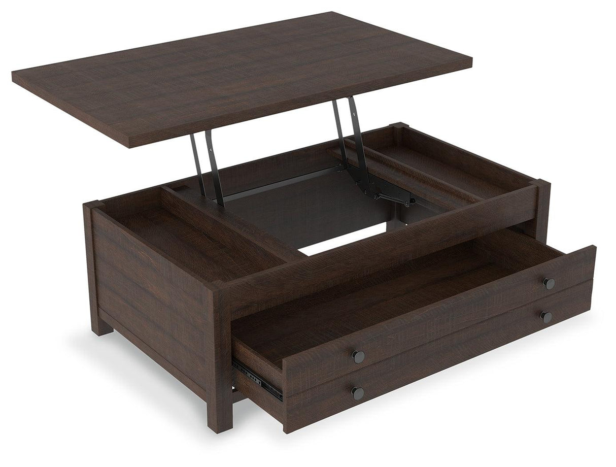 Camiburg Warm Brown Coffee Table With Lift Top - Ella Furniture