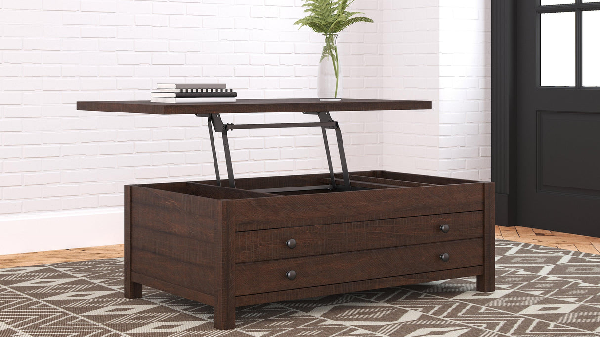 Camiburg Warm Brown Coffee Table With Lift Top - Ella Furniture