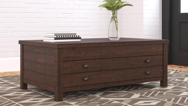 Camiburg Warm Brown Coffee Table With Lift Top - Ella Furniture