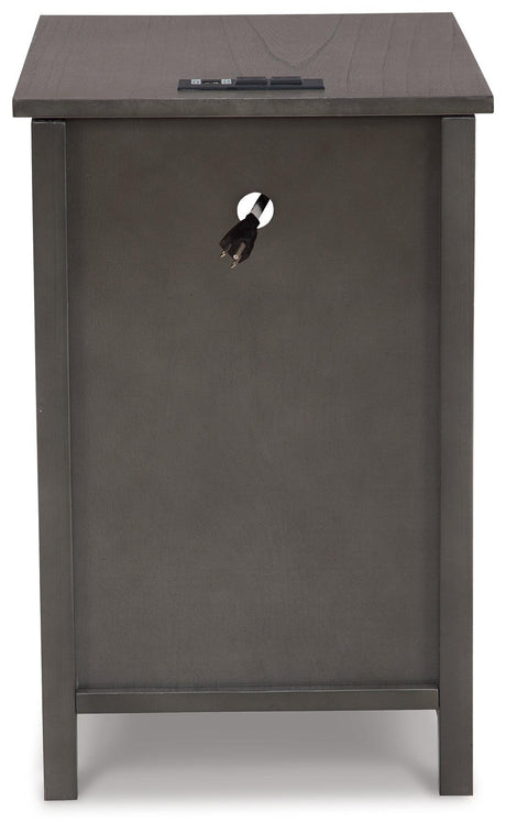 Treytown Gray Chairside End Table - Ella Furniture