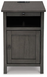 Treytown Gray Chairside End Table - Ella Furniture