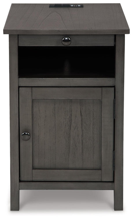 Treytown Gray Chairside End Table - Ella Furniture