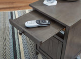 Treytown Gray Chairside End Table - Ella Furniture