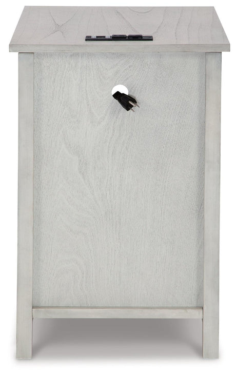 Treytown Antique White Chairside End Table - Ella Furniture