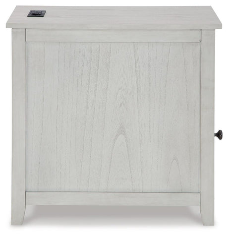 Treytown Antique White Chairside End Table - Ella Furniture