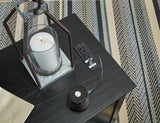 Treytown Black Chairside End Table - Ella Furniture