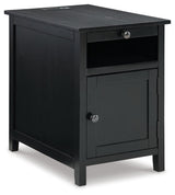 Treytown Black Chairside End Table - Ella Furniture
