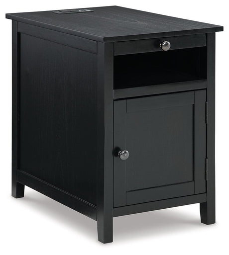Treytown Black Chairside End Table - Ella Furniture