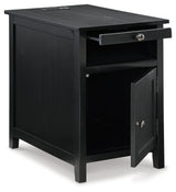 Treytown Black Chairside End Table - Ella Furniture