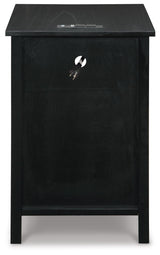 Treytown Black Chairside End Table - Ella Furniture