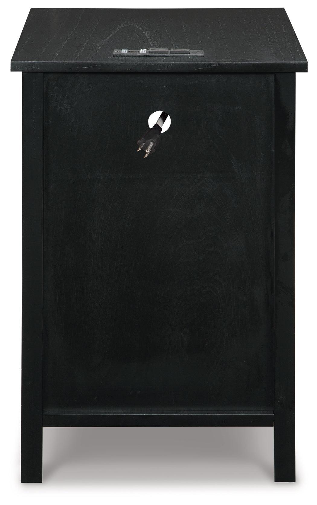 Treytown Black Chairside End Table - Ella Furniture