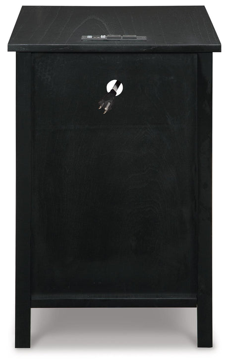 Treytown Black Chairside End Table - Ella Furniture