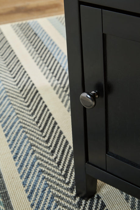 Treytown Black Chairside End Table - Ella Furniture