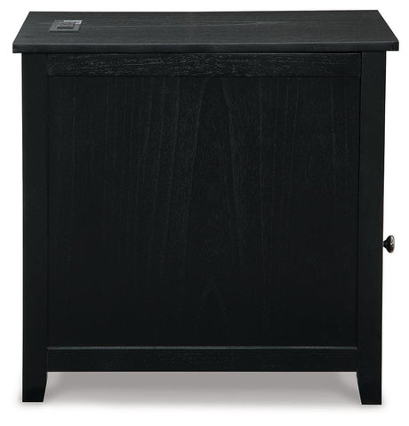 Treytown Black Chairside End Table - Ella Furniture