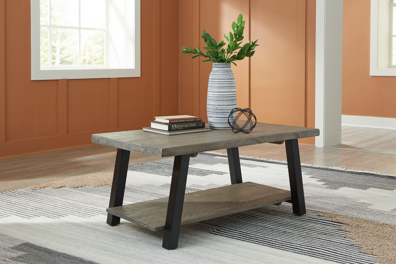 Brennegan Gray/black Coffee Table - Ella Furniture