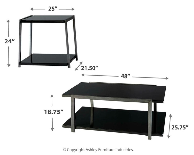 Rollynx Black Table (Set Of 3) - Ella Furniture