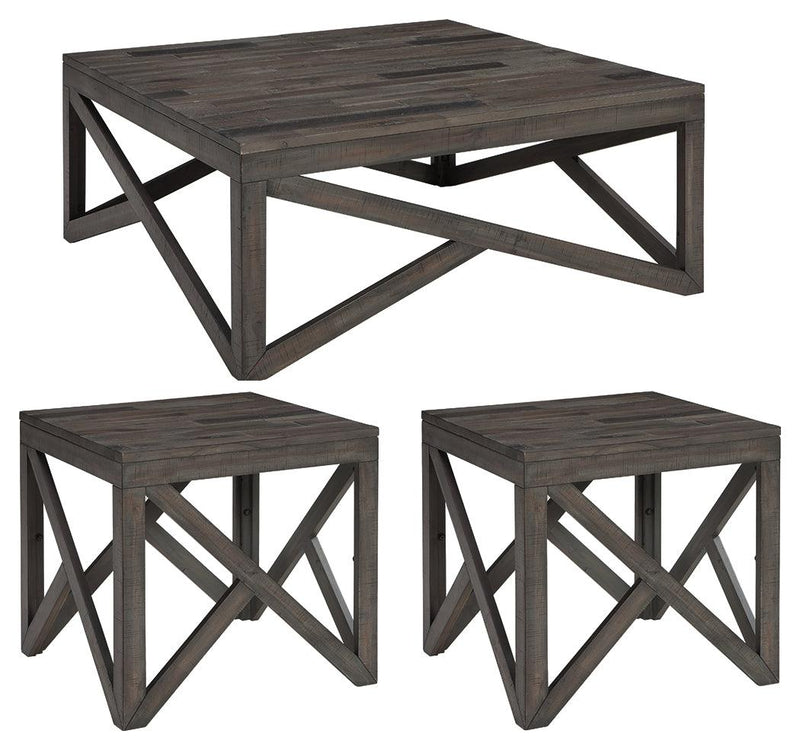 Haroflyn Gray Coffee Table With 2 End Tables - Ella Furniture