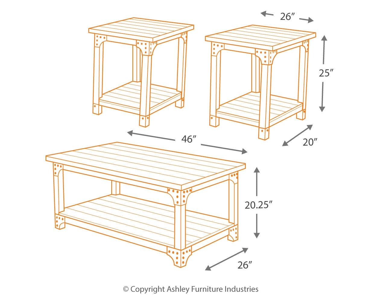 Murphy Medium Brown Table (Set Of 3) - Ella Furniture