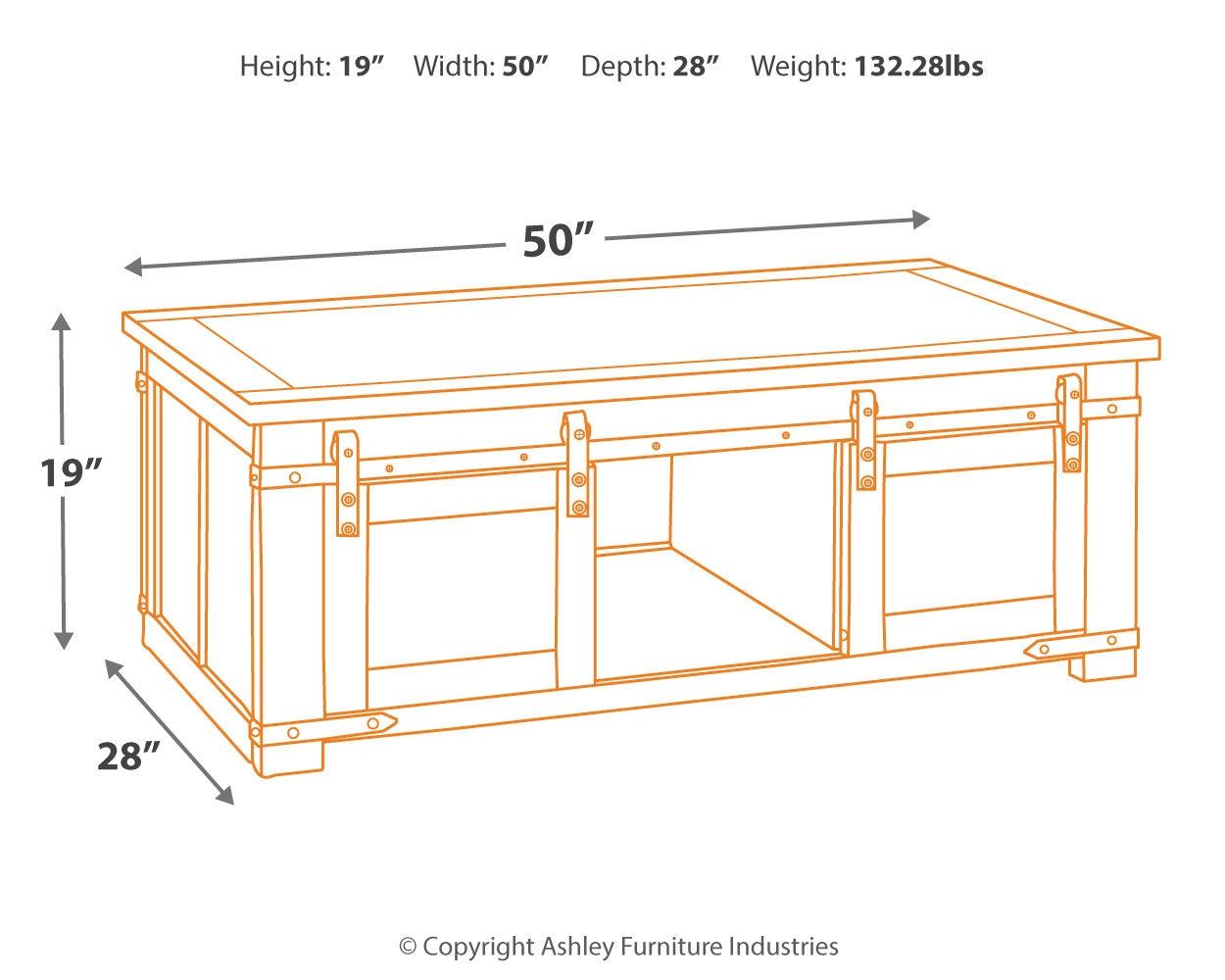 Budmore Brown Coffee Table - Ella Furniture