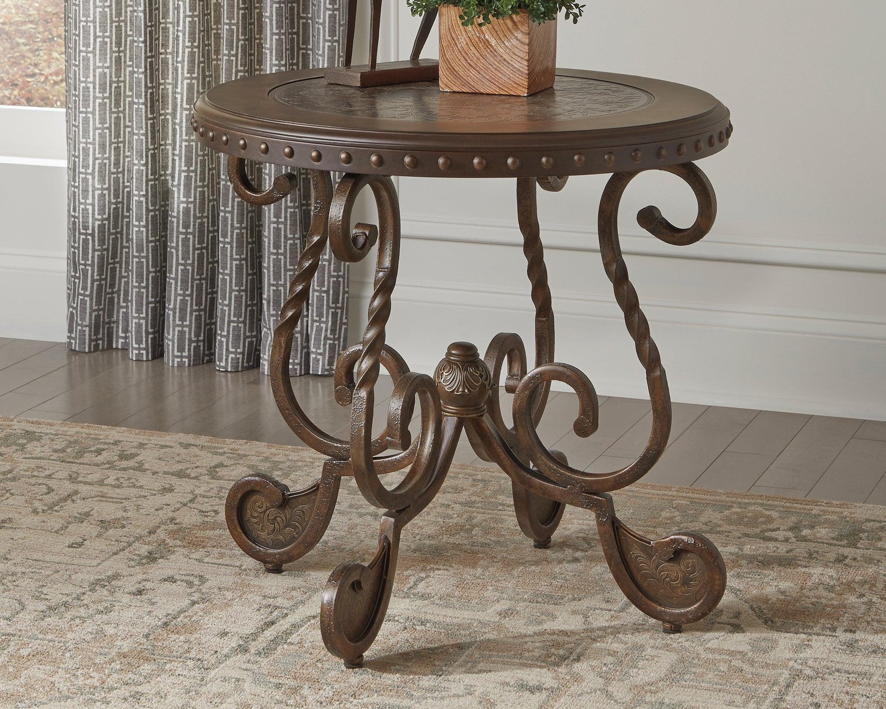 Rafferty Dark Brown End Table - Ella Furniture