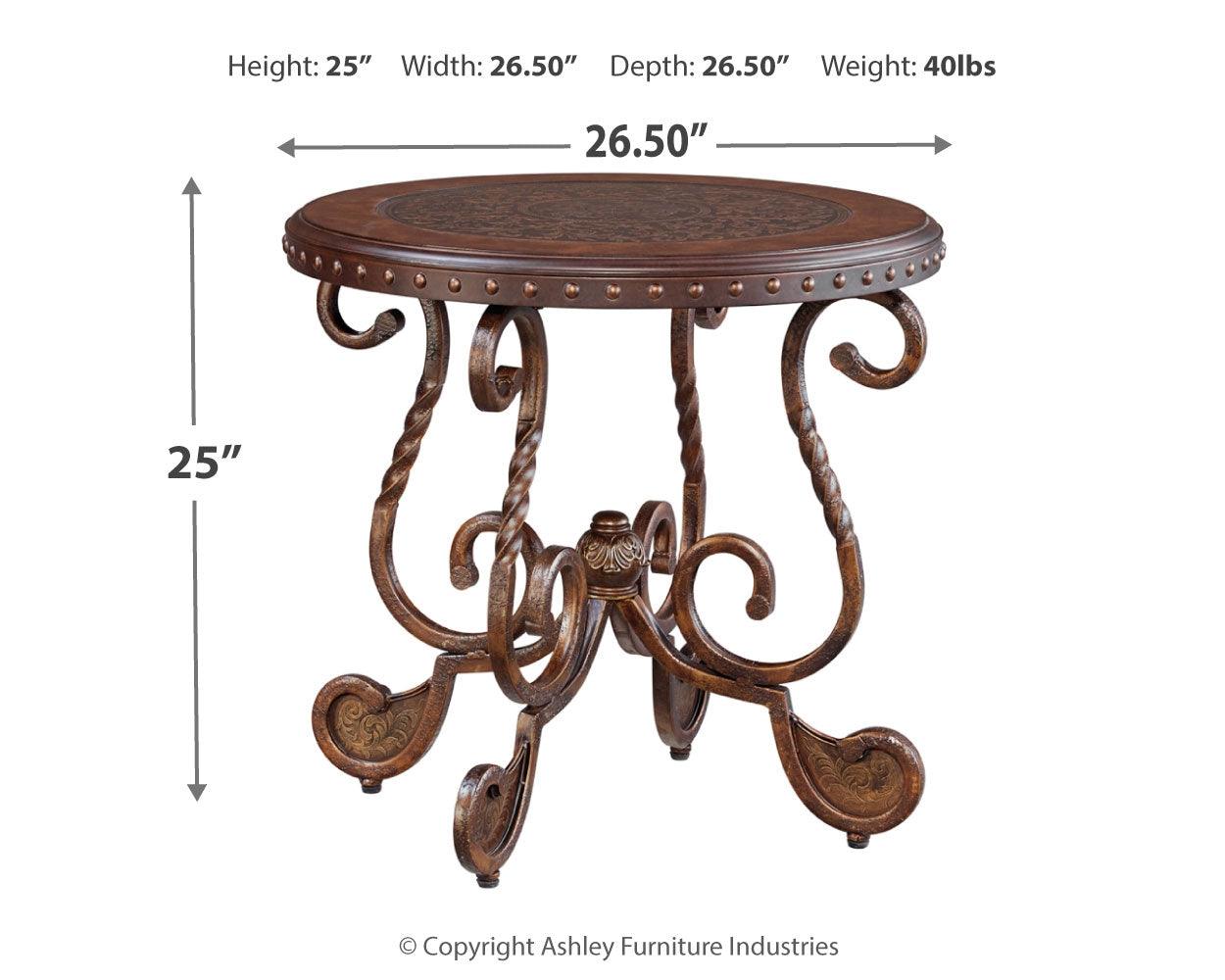 Rafferty Dark Brown End Table - Ella Furniture