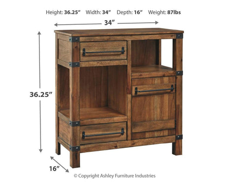 Roybeck Light Brown/bronze Accent Cabinet - Ella Furniture