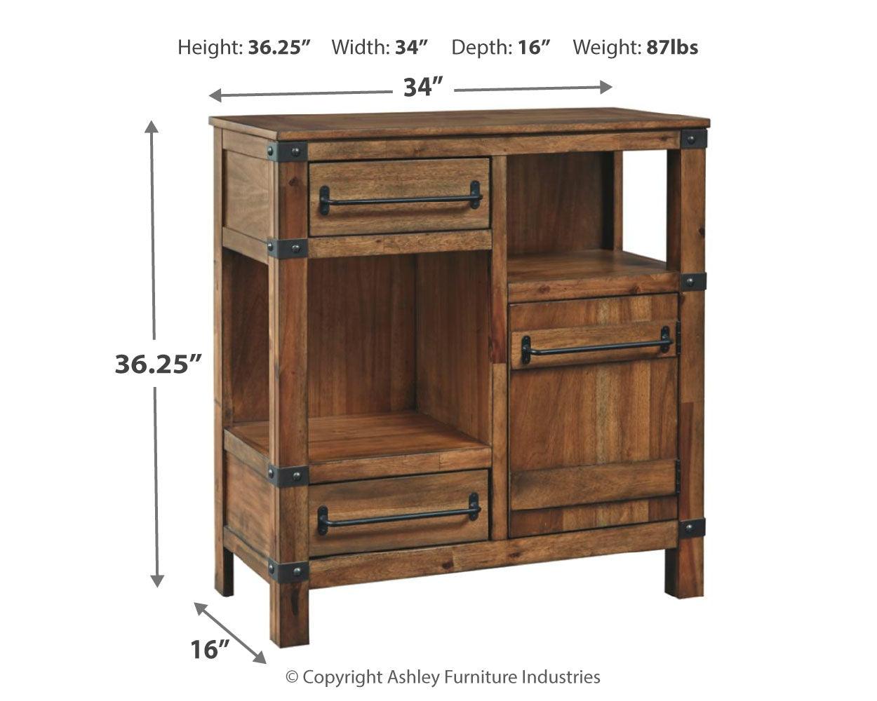 Roybeck Light Brown/bronze Accent Cabinet - Ella Furniture