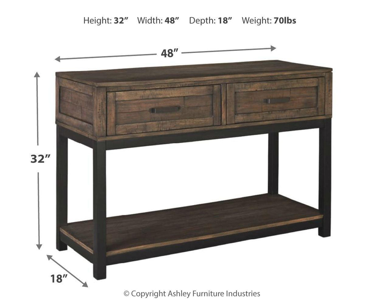 Johurst Grayish Brown Sofa/console Table - Ella Furniture