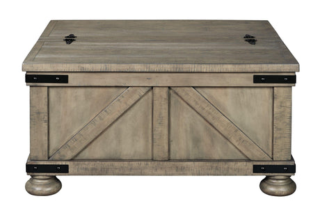 Aldwin Gray Coffee Table With Storage - Ella Furniture