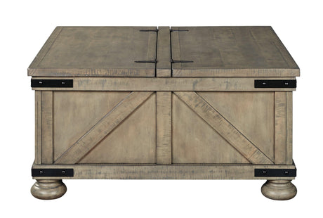 Aldwin Gray Coffee Table With Storage - Ella Furniture