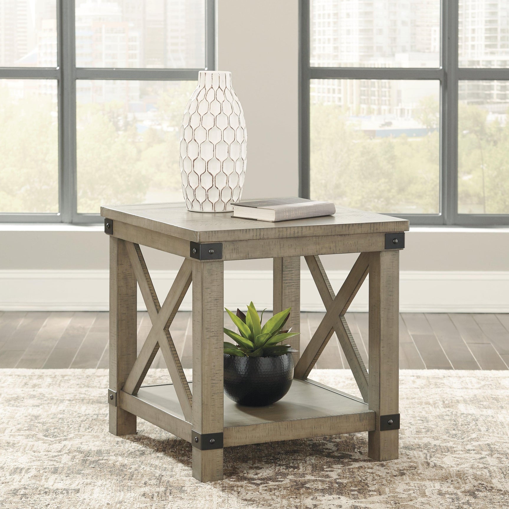 Aldwin Gray End Table - Ella Furniture